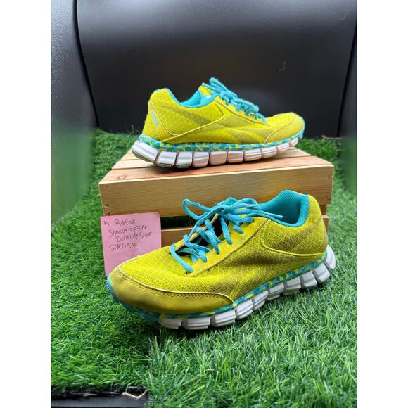 Reebok SmoothFlex Running Shoes - Neon Green/Blue- Size 6.5W - Picture 2 of 11